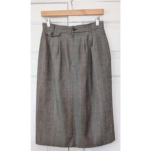 J G. Hook Vintage Plaid Wool Pencil Skirt